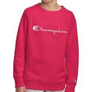 Champion Fleece Crew Script Logo Raspberry Medium NWT